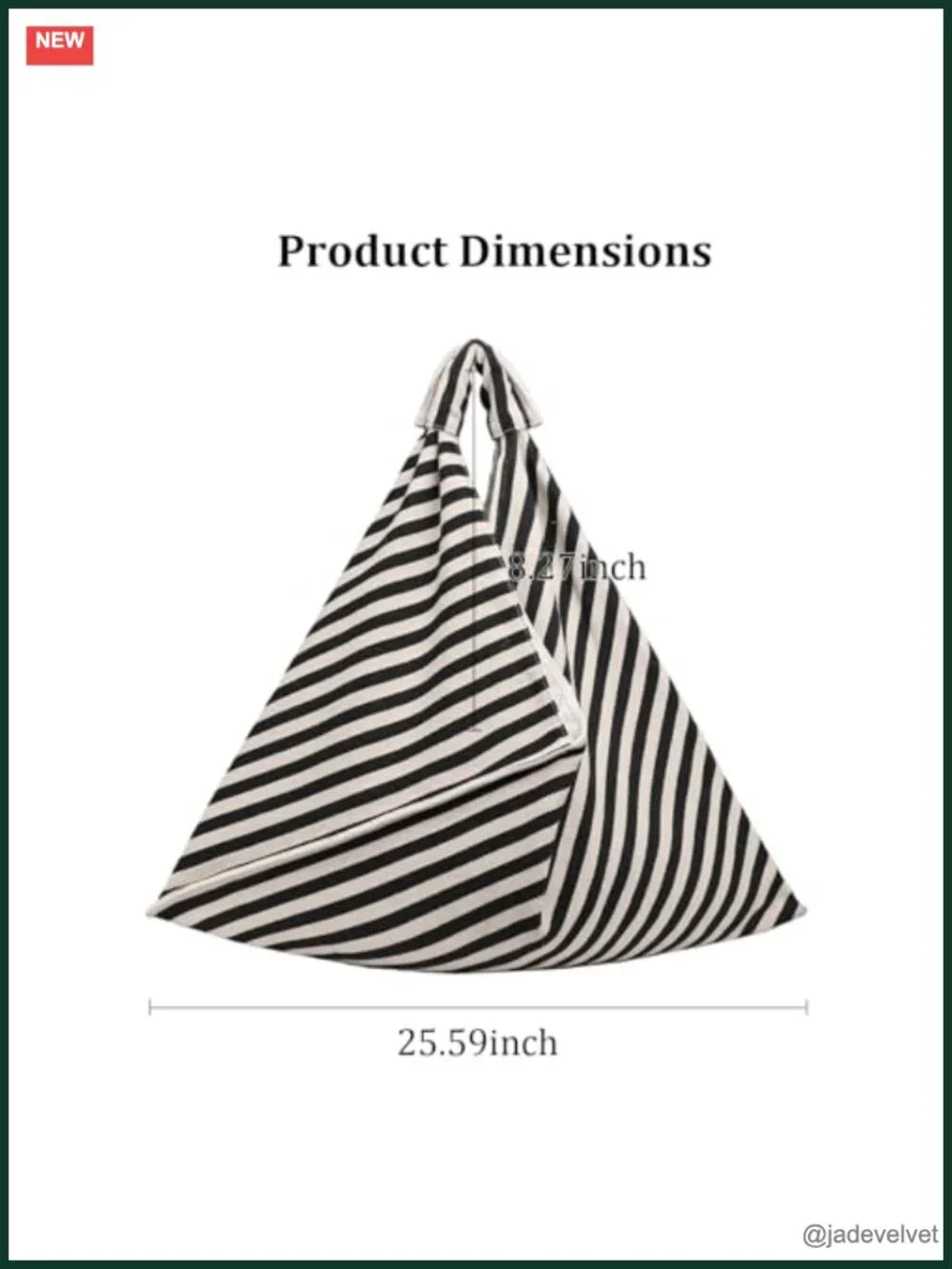 Large Canvas Striped Hobo Bag Work Travel Tote Shoulder Bag